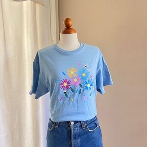 100% Cotton Floral Grandmacore Tee